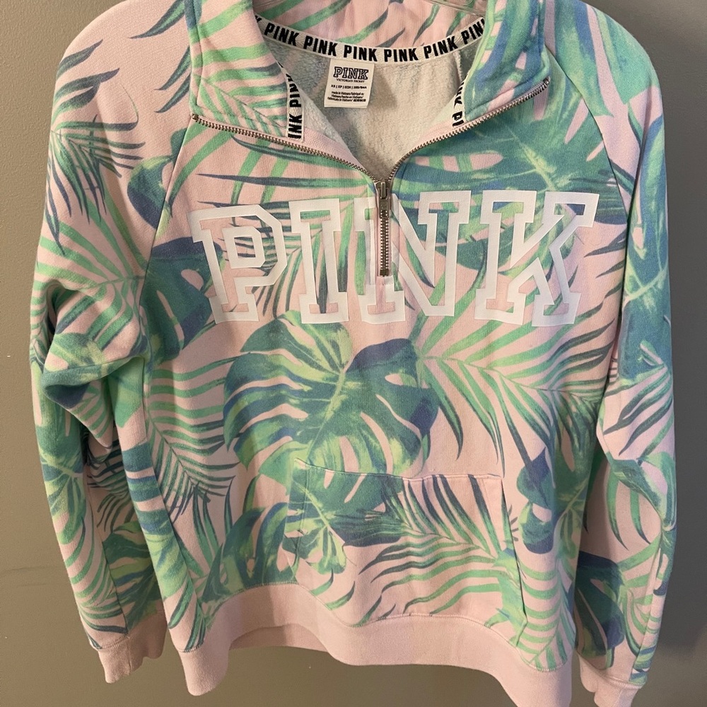 Beachy PINK zip up light sweatshirt